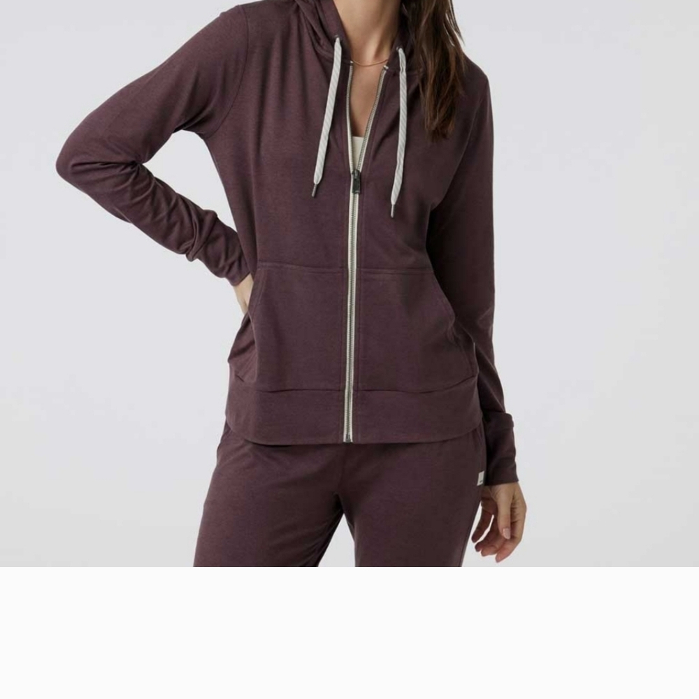 COPY - Women's Vuori Modern Fit Brown Zip-Up Hoodie Java Heather XS